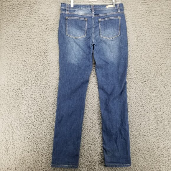 Vigold Jeans Girls 16 1/2 Plus Blue Straight Floral Embroidered Denim *Read* - Picture 11 of 15